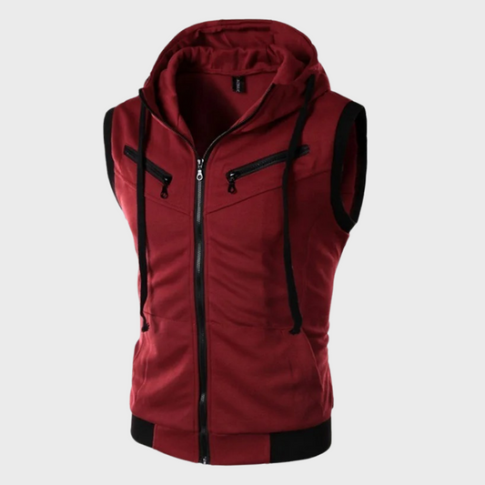 Launo | Sleeveless Hooded Cardigan For Men