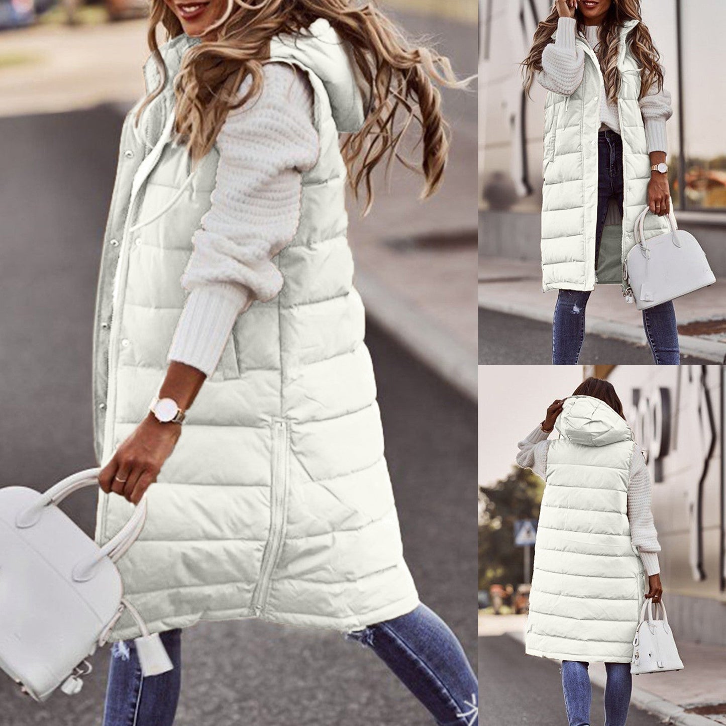 Adaline | Long Winter Vest for Women