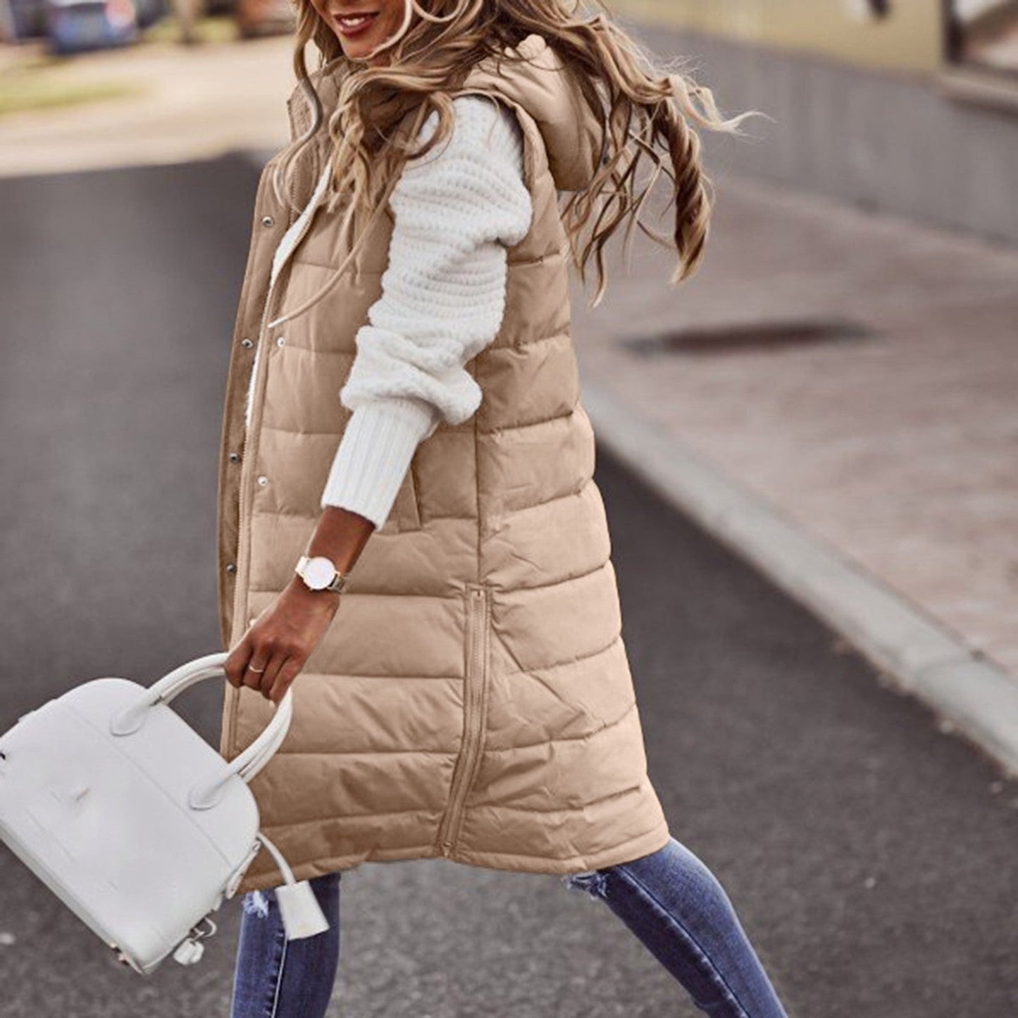 Adaline | Long Winter Vest for Women