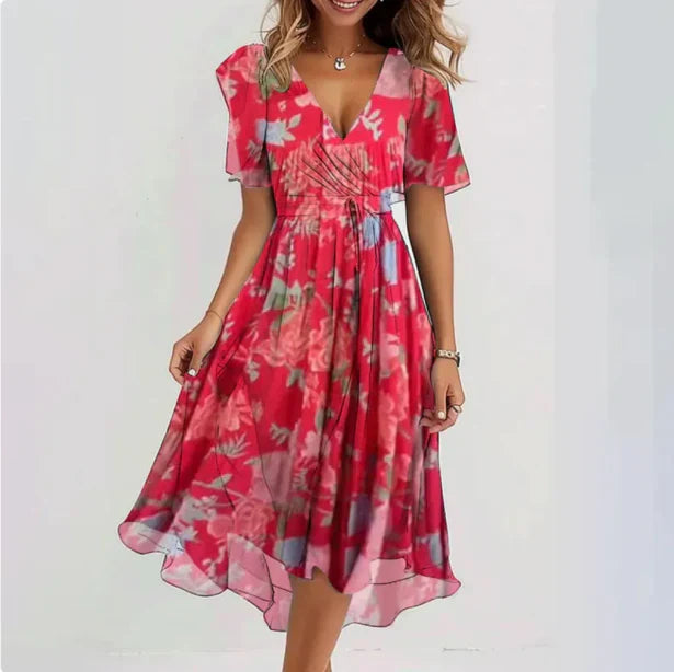 Lailani | V-neck dress in flowing fabric for Women