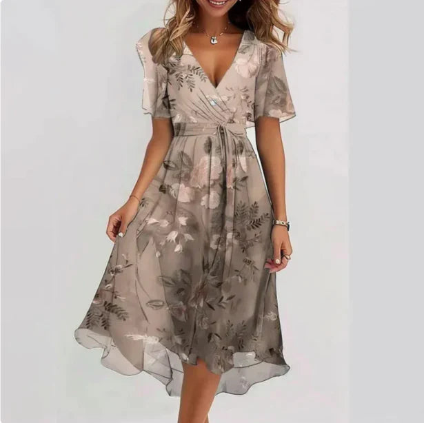 Lailani | V-neck dress in flowing fabric for Women