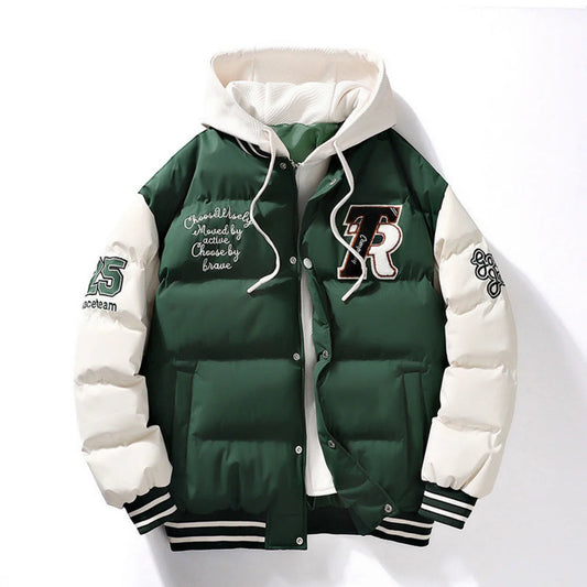 Oliver - Stylish Men's Hooded Varsity Puffer Jacket