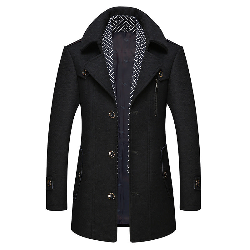 Men’s Tailored Trench Coat with Elegant Lining