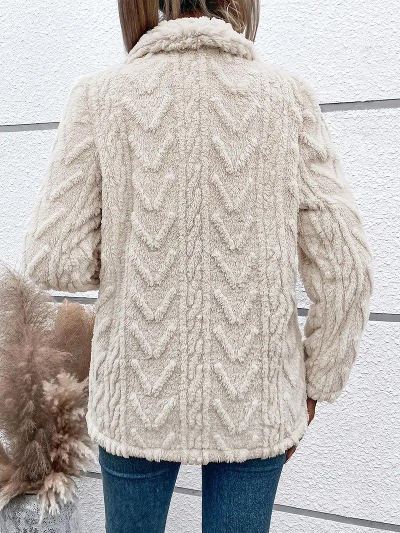 Lunarae | White Fleece Jacket for Women