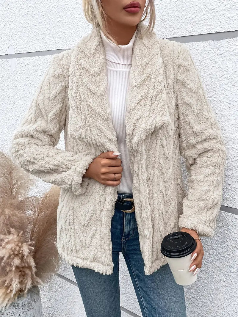 Lunarae | White Fleece Jacket for Women