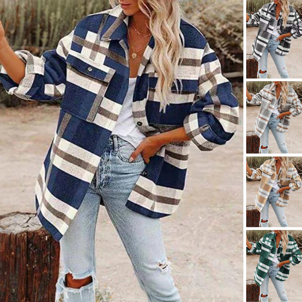Tin | Classic Plaid Jacket for Women