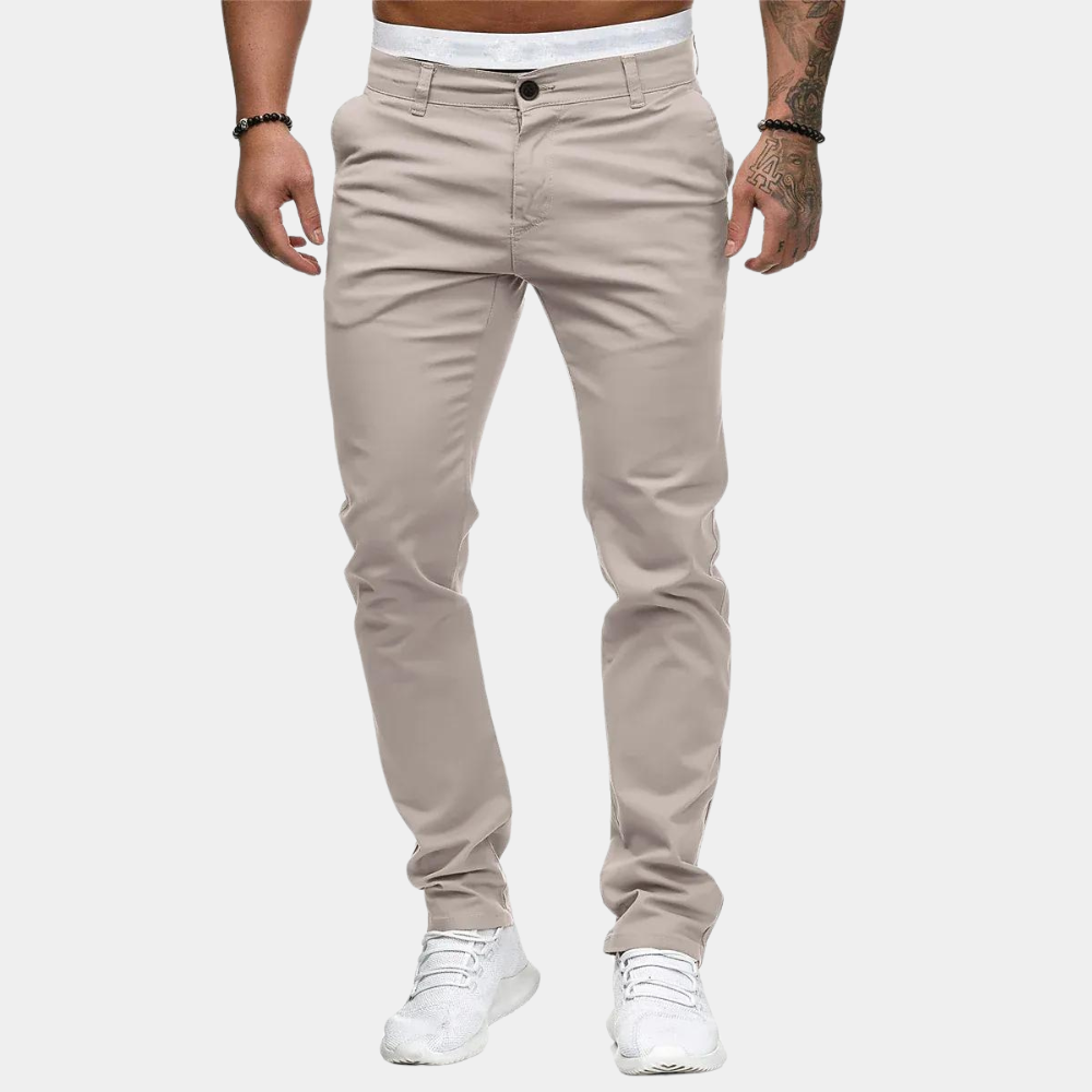 William | Slim Fit Chino Trousers with Side Pockets for Men