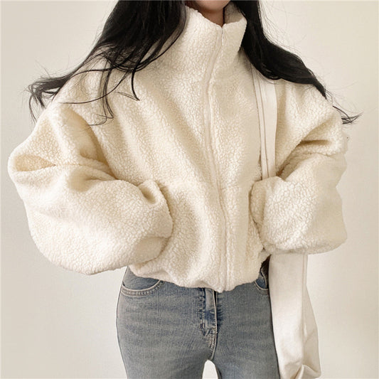 Women’s Fluffy Fleece Zip-Up Jacket
