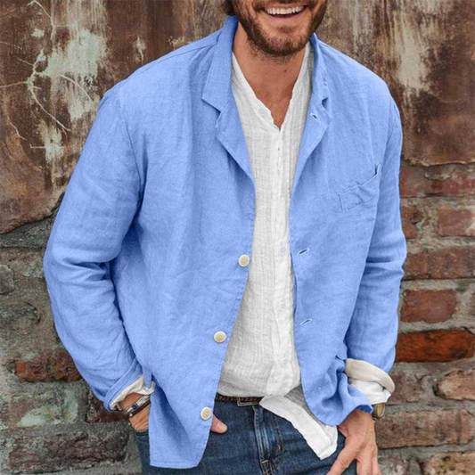 Luca | Casual Long Sleeve Shirt With Convertible Collar for Men