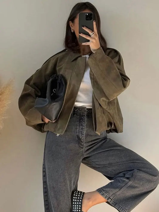 Analise | Stylish Transitional Jacket in Green for Women