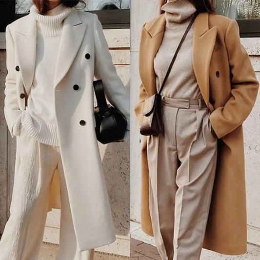 Fioraine | Elegant Double-Breasted Trench Coat for Women